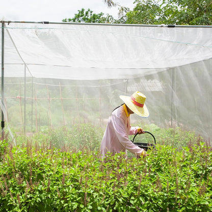 Woanger 4 x 100 ft Garden Mesh Netting Ultra Fine Plant Covers Garden Netting to Protect Vegetable Plants Fruits Flowers Crops Greenhouse Row Cover Patio Barrier Screen Protection Net (White)