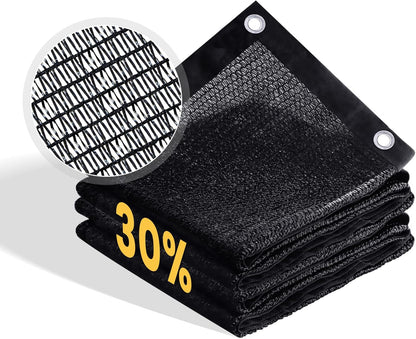 VICLLAX 30% Shade Cloth, 5x14FT Durable Black Mesh Trap with Every 3 FT Grommet, Sun Shade Fabric Netting for for Plants Cover, Greenhouse, Chicken Coop, Barn Kennel, Garden Patio