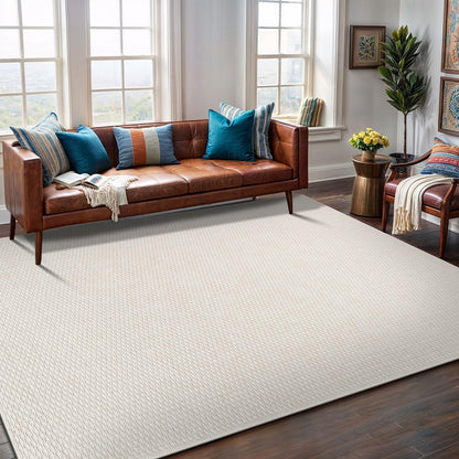 Easy Jute Rug 9x12 Indoor Outdoor Natural Rugs Solid Fiber Rug Woven Area Rug Boho Easy Clean Inside Carpet for Living Room Bedroom Dining Room Hallway or Outdoor Patio Porch (9 X 12 Bone)