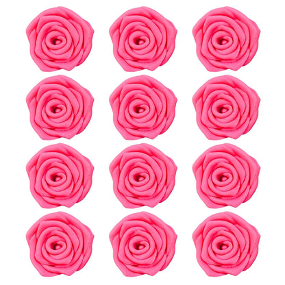 Confect Hot Pink Edible Roses – 12 Pack for Cake & Cupcake Decorating – Vegan, Gluten-Free Floral Toppers for Desserts, Nut-Free & Dairy-Free