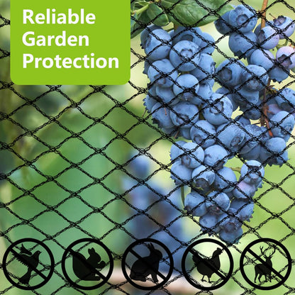 15x40ft Bird Netting for Garden Woven Mesh Garden Netting for Plants, Vegetable, Fruit Trees, Blueberry Bushes, Strawberries Against Birds, Deer, Squirrels and Other Animals