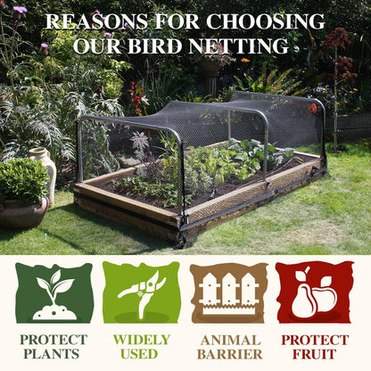Bird Netting，7.5 x 100 FT Garden Netting Bird Net for Chicken Coop, Poultry Netting Fence for Fruit Trees, Plants and Vegetables Against Birds, Deer, Squirrels and Other Animals