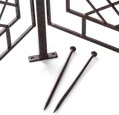 H Potter Large Trellis for Climbing Plants Wrought Iron Metal 2 Panel Ivy Garden Privacy Screen Patio Deck