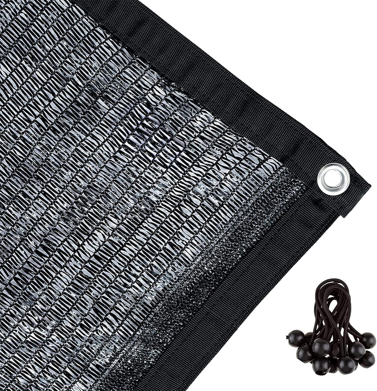 Agfabric 50% Sunblock 6.5’ X 20’ Shade Cloth with Grommets for Garden Patio, Black