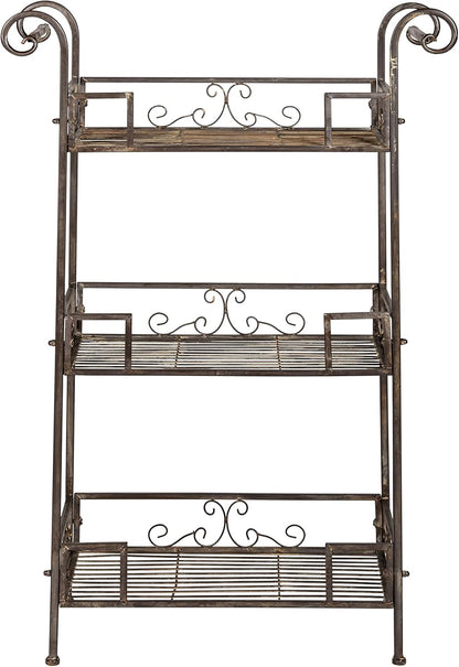 SAFAVIEH Outdoor Collection Noreen Antique White 3 Tier Shelf