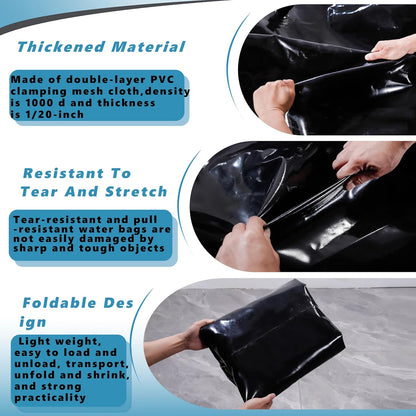 240 L/63 Gal Water Bladder Tank, Foldable Portable Water Storage Container, Emergency Water Bag for RV, Truck Bed, Fire Prevention, Drought Resistance, Black