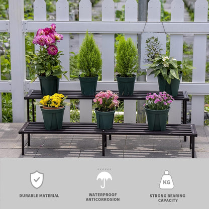 Metal Plant Stand, Rust-proof Aluminum Flower Pot Stand, Plants Display Stands Decoration Racks for Living Room Balconies and Gardens (90 White)