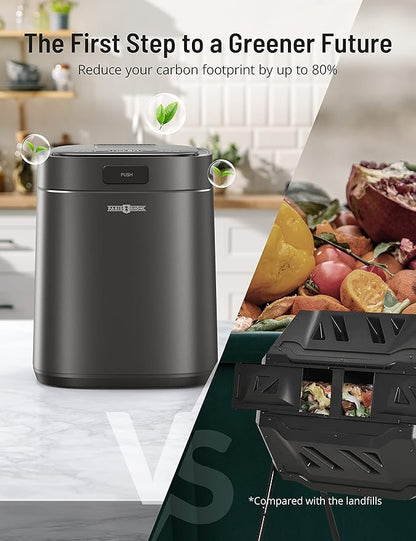 Paris Rhône Smart Waste Kitchen Composter, Electric Kitchen Compost Bin Eco-Friendly Sustainable Indoor Countertop Food Cycler with 3 Modes, Odor-Free with Carbon Filters, Fertilizes Your Garden