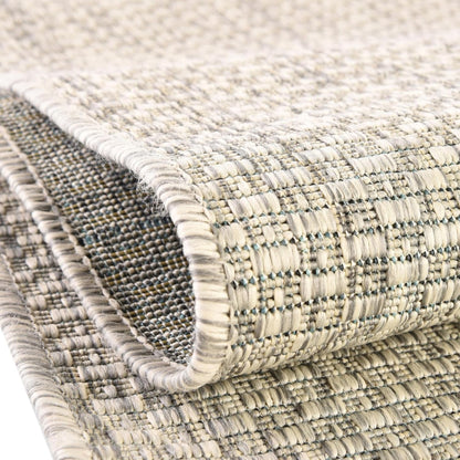 Unique Loom Collection Casual Transitional Solid Heathered Indoor/Outdoor Flatweave Area Rug (8' Square, Light Gray/Ivory)