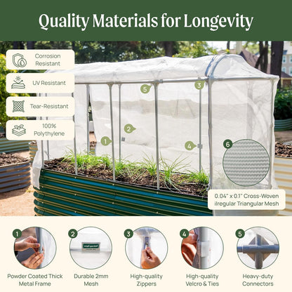 Vego garden Cover System for 3.5' x 6.5' (9 in 1) Garden Bed