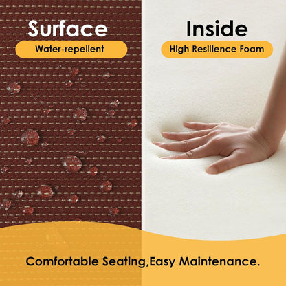 Outdoor Square Corner Seat Cushion, 19"x19"x3", Set of 4, Non Slip Seat Cushion Pads with Removable Cover for Patio Furniture, Garden Yard Lawn, Tan Dotted Red Base