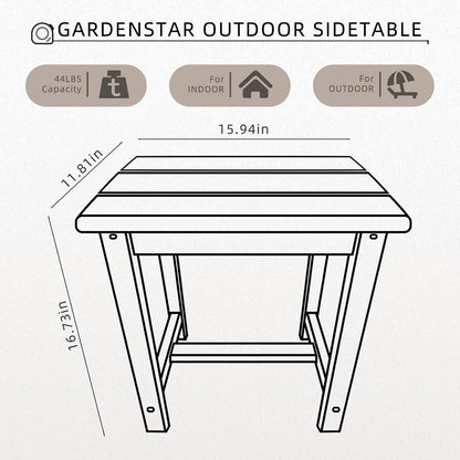 Adirondack Square Side Table,one-Tier Outdoor end Table, Patio Side Table for Pool,Porch,Backyard,Relaxing Companion (Teak)