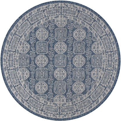 Keen Home Design Terrace Outdoor Round Rug - 5ft Round Washable Indoor/Outdoor Rug for Patio, Kitchen, Balcony, Beach, Garden, Deck and Porch, Size: 5'3" Round