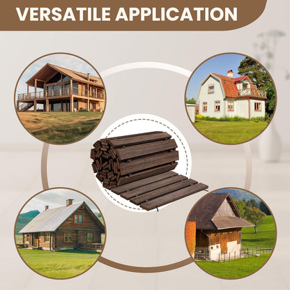 11.5FT Wooden Garden Pathway, Roll Out Walkway for Patio, Backyard and Outdoor Decor, Weatherproof, Non Slip and Easy to Install, Perfect for Beach, Wedding or Lawn (Brown)