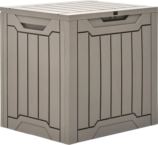 YITAHOME 31 Gallon Outdoor Storage Box, Resin Deck Box and Waterproof Package Delivery Box for Gardening Tools, Pool Supplies, Patio Furniture, Lockable, Taupe