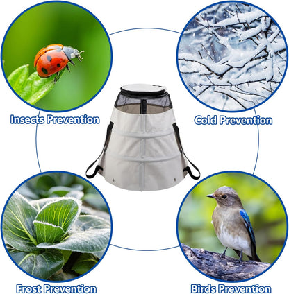 Winter Rose Protective Cover, 600D Winter Rose Cones Protection with Stakes, Reusable Freeze Protection Roses Collar for Protecting Outdoor Plants from Wind Frost Animal Eating