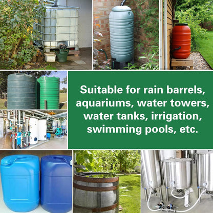 Brass Water Container Rain Barrel Spigot Kit, 1/2" Inlet to 3/4"GHT Male Thread Outlet with Quarter Turn Ball Valve Include Bulkhead Fitting and Washers