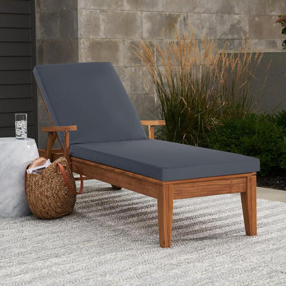 Chaise Lounge Cushions Outdoor - Waterproof and Fade Resistant Sun Lounger Replacement Cushions - Patio Lounger Pads with Removable Cover for Pool, Deck, Lawn, 72 x 21 x 3 Inch, Dark Grey