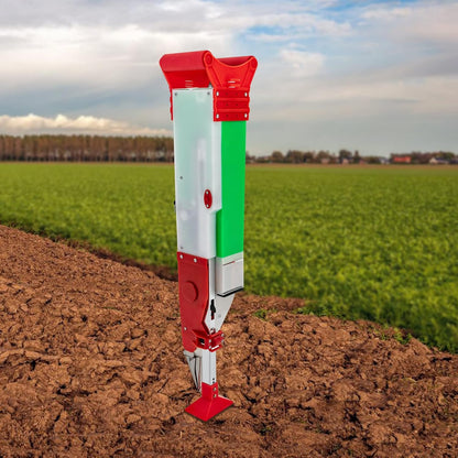 Stand-Up Manual Seeder, Adjustable Depth & Height Hand Planter Precision Sower Seed Dispenser Small Seed Distributing Tool with Interchangeable Mold for Corn Soybean Peanut Garden Planting