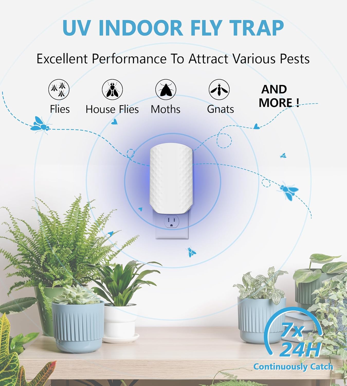 10PCS Refills for WowCatch Flying Insect Trap N386E, Original Super Sticky Cards, High Efficiently Stick Fruit Flies, Gnats, Moths, and Houseflies (Refills Only)