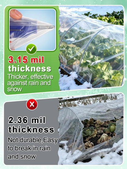 Alphatool Greenhouse Cover Plastic Sheeting - 12 x 25 ft Plant Covers Freeze Protection, Frost Cloths for Outdoor Plants, Clear Floating Row Cover for Outdoors Garden Plants Vegetables Crops