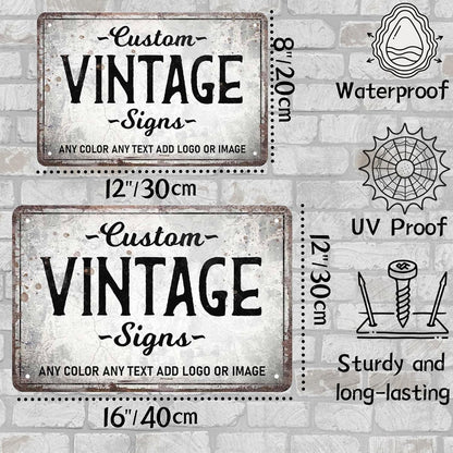 D-Story Personalized Metal Sign, 12.0 inches x 8.0 inches, Modern Decorative Signage, Custom Text, Rust and Fade Resistant, Office, Home, Delivery Signs