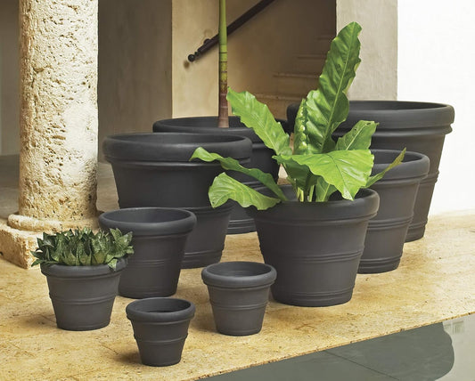 Crescent Garden Brunello Classic Rolled Rim Planter Pot, Indoor/Outdoor Weather-Safe Round Plant Pot, 16'' (Terracotta Color)