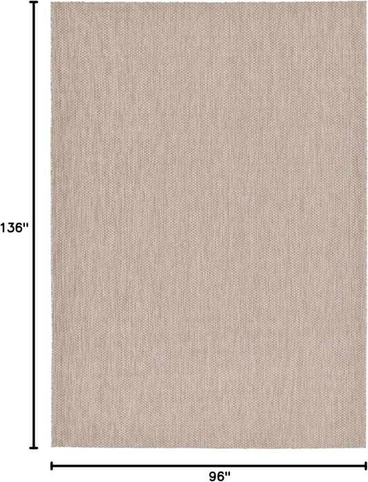 Unique Loom Collection Casual Transitional Solid Heathered Indoor/Outdoor Flatweave Area Rug (7' 10" x 11' 4" Rectangle, Beige/Ivory)