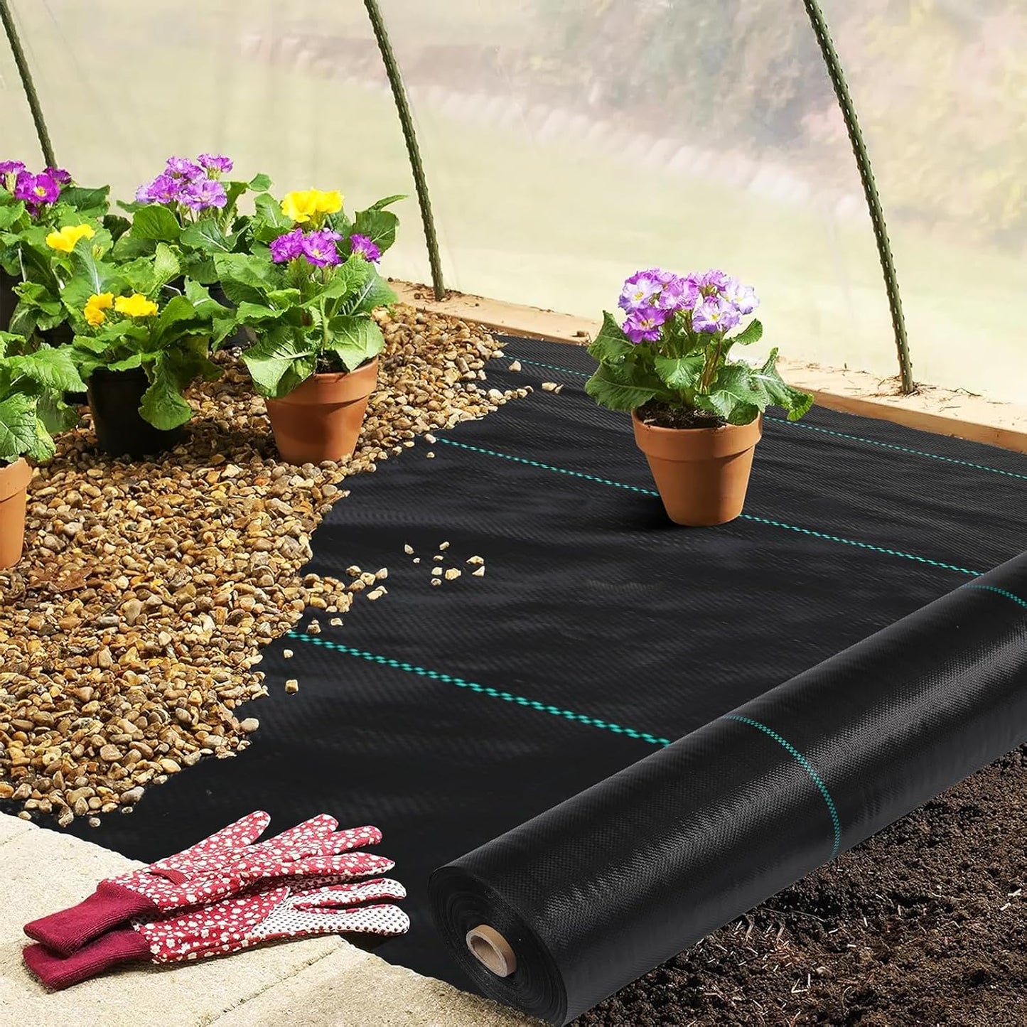 3ftx600ft Heavy Duty Weed Barrier Landscape Fabric – Durable Woven Driveway Garden Cloth for Weed Control, Ground Cover, Landscaping – Long-Lasting Geotextile Fabric – 2.4oz