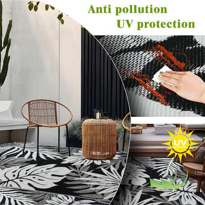 Outdoor Rug 8x10 ft Waterproof, Reversible Outdoor Plastic Straw Rug for Patios Clearance, Outdoor Area Rug Carpet RV Mat for Camping Backyard Deck Porch