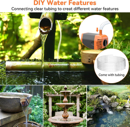 POPOSOAP Solar Fountain Pump 35 Watt, 480GPH Solar Water Pond Pump with PVC Tubing 4 Spray Heads 16.5ft Cable Length for Garden Pond Fountain Waterfall Hydroponics Pool