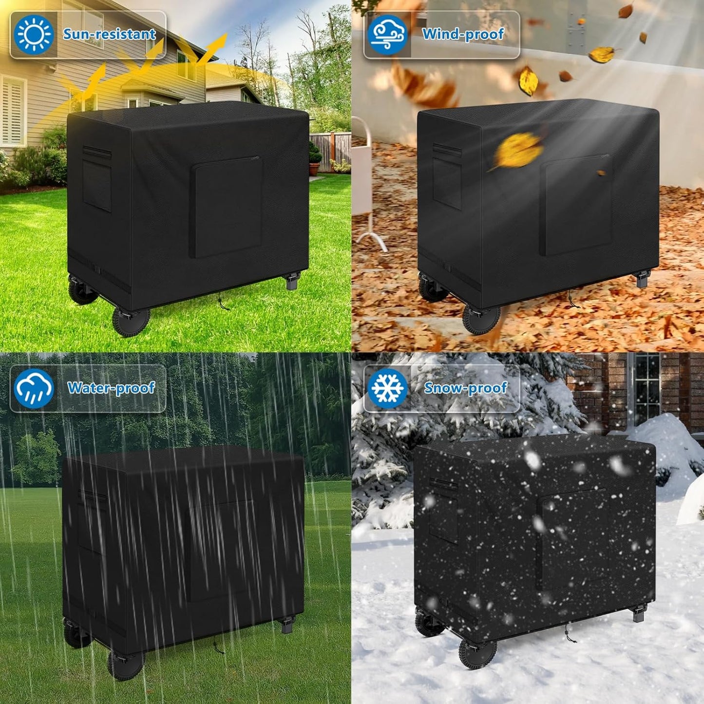 SIRUITON Outdoor Bar Cart Cover for 36 Inch Portable Outdoor Table, Heavy Duty 600D Oxford Fabric Outdoor Waterproof BBQ/Worktable Metal Movable Table Cover