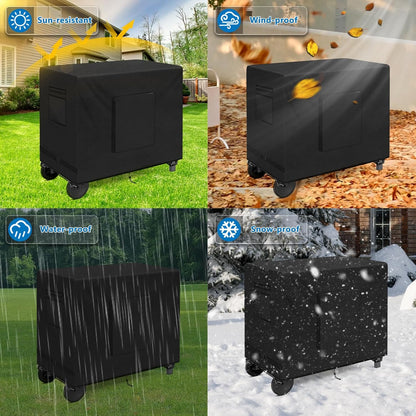 SIRUITON Outdoor Bar Cart Cover for 48 Inch BBQ Food Prep Table, Heavy Duty 600D Oxford Fabric Outdoor Dining Cart/BBQ/Worktable Metal Movable Table Waterproof Cover