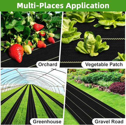 Shade&Beyond 4ftx300ft Weed Barrier Fabric 3.5oz Heavy Duty Landscape Fabric with Superior Permeability Weed Control, Garden Woven Ground Cloth with Staples