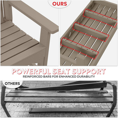 Garden Bench, Farmhouse Park Front Porch for Entryway Bench Outdoor Seating Low Bench Patio Bench Outside/Indoor, Weathered Wood