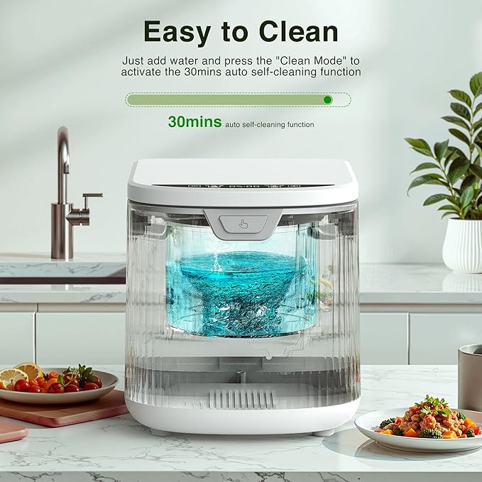3.3L(Max) Electric Composter for Kitchen, Smart Compost Bin with LED Display, Low Noise|Odorless|Auto-Cleaning, Food Waste Compost Machine, Turn Food Waste to Fertilizer in 3.5-6H for Indoor Home Use