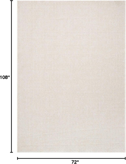 Easy Jute Rug 6x9 Indoor Outdoor Natural Rugs Solid Fiber Rug Woven Area Rug Boho Easy Clean Inside Carpet for Living Room Bedroom Dining Room Hallway or Outdoor Patio Porch (6 X 9 Bone)