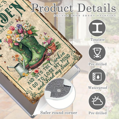 Custom Sign, Personalized Metal Signs, Customize for Office, Business, Workplace, Office, Home, Delivery Signs, Metal Sign With Your Own Image, Text,Photo, Pets, Kids Art Made in USA (Garden 05)