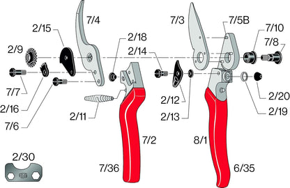 FELCO F8 Pruning Shears – 8.3" Swiss-Made Garden Clippers for Large Right Hands | Ergonomic Comfort | Hand Pruners for Gardening | Garden Tool Cutter with Precision Bypass Blade, Aluminum Handles