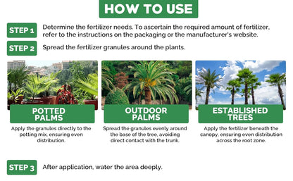 8-4-8 Professional Palm Tree Fertilizer Plant Food; for Indoor Potted Plants and Outdoor Landscape Palm Trees; Quick-Release Nitrogen Fertilizer and Continuous Feeding (1 Quart)