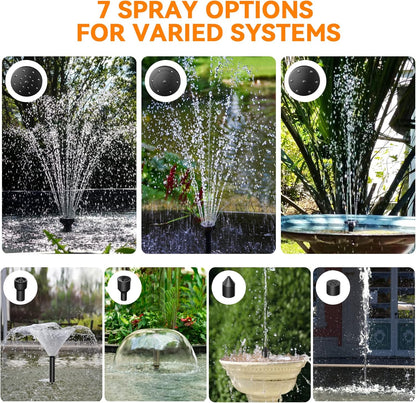 POPOSOAP Solar Water Pump Outdoor, 30 Watt Solar Powered Water Pump with 430GPH Solar Pump, 7 Nozzles, 6.6 Tubing DIY Water Feature for Pond, Fountain, Pool, Fish Tank, Garden, Backyard