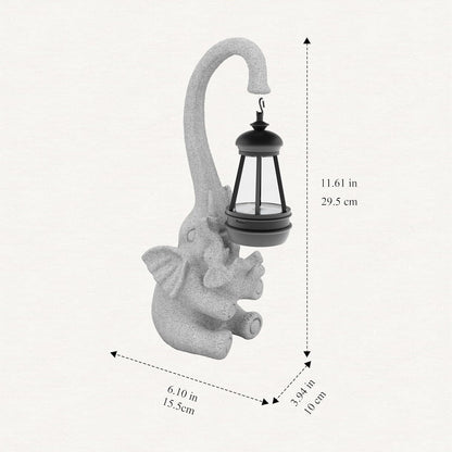 Garden Decoration, Figurine, Lawn Statue, Sculpture Ornament, Animal Figurine - Cat Resin Statue with Lantern (Chest)