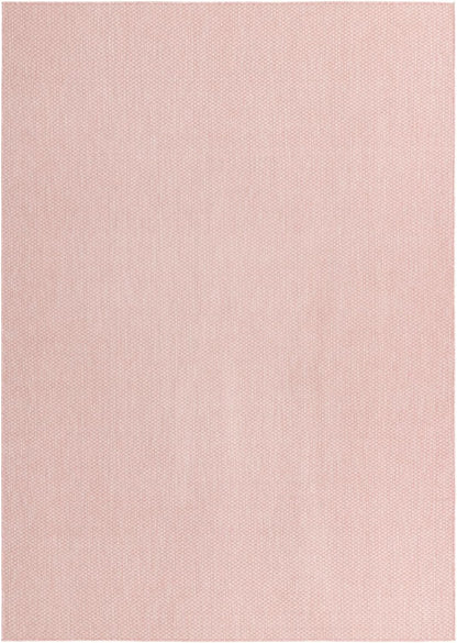 Unique Loom Collection Casual Transitional Solid Heathered Indoor/Outdoor Flatweave Area Rug (7' 10" x 11' Rectangle, Whisper Pink/Ivory)