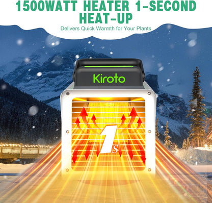 Greenhouse Heater 1500W with APP Remote Control, Greenhouse Heater With Thermostat, Portable Outdoor Heater for Plants Vegetables Flowers,Smart Electric Safe Heater for Green house,Grow Tents,Garage