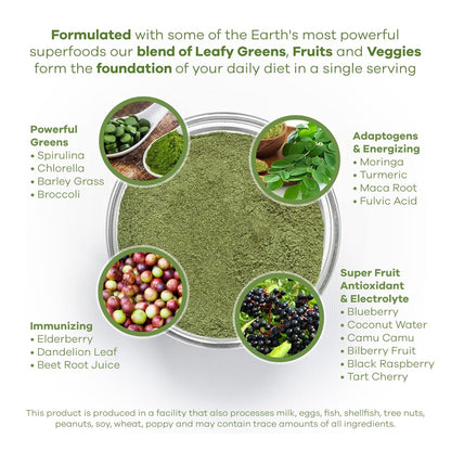 Red's Kitchen Sink Power Greens Powder - Daily Greens Superfood Powder - Fruity, Veggie, & Green Leafy Smoothie Drink Mix - Superfoods Maca Root, Spirulina, Chlorella, & More (200 Grams)