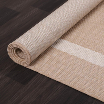 Bordered Outdoor Rug 5x7 Washable Outside Carpet for Indoor Patio Porch Waterproof Easy Cleaning Non Shedding Area Rugs Beige 5 x 7