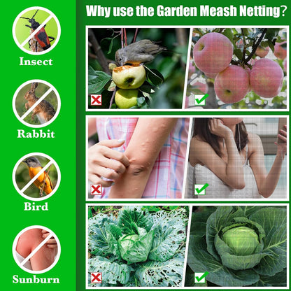 9.8 x 32.8ft Thicker Garden Mesh Netting,Ultra Fine Plant Row Covers,PPT Nano Mosquito Netting Screen Bird Barrier Net for Outdoor Vegetable Plants Fruits Flowers,Patios Balconies,33% Shading Rate