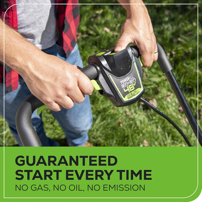 Greenworks 48V (2 x 24V) 20" Brushless Cordless (Push) Lawn Mower (LED Headlight), (2) 4.0Ah Batteries and Dual Port Rapid Charger Included (125+ Compatible Tools)