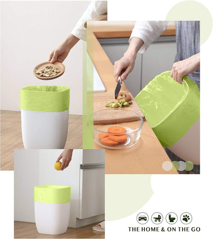 Compostable Trash Bags - FORID 1.2 Gallon Small Garbage Bags 150 Count Mini Strong Trash Can Liners 5 Liter Unscented Wastebasket Bags for Kitchen Bathroom Office Home Garbage Can (5 Rolls/Green)