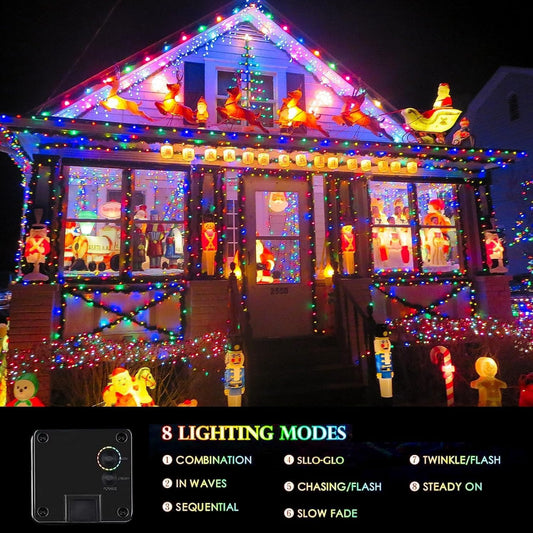 Extra-Long Solar String Lights Outdoor, 4-Pack 400 LED Solar Fairy Lights for Outside Waterproof, Copper Wire 8 Modes Twinkle Fairy Light for Tree Garden Party Xmas Wedding Decor(Multicolor)